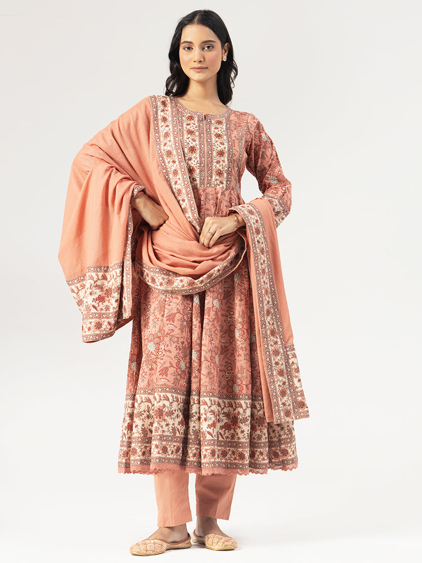 Rose Garden Cotton Kurta Set