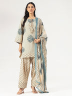 Blue Bloom Cotton Kurta Set
