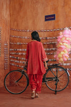 Coral Pink  Kurta Set