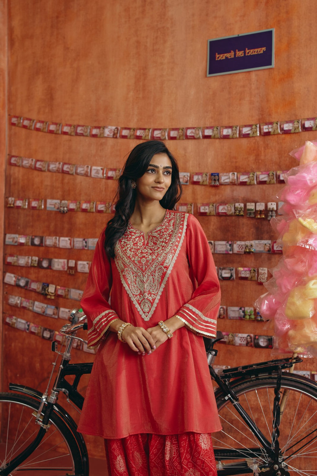 Coral Pink  Kurta Set