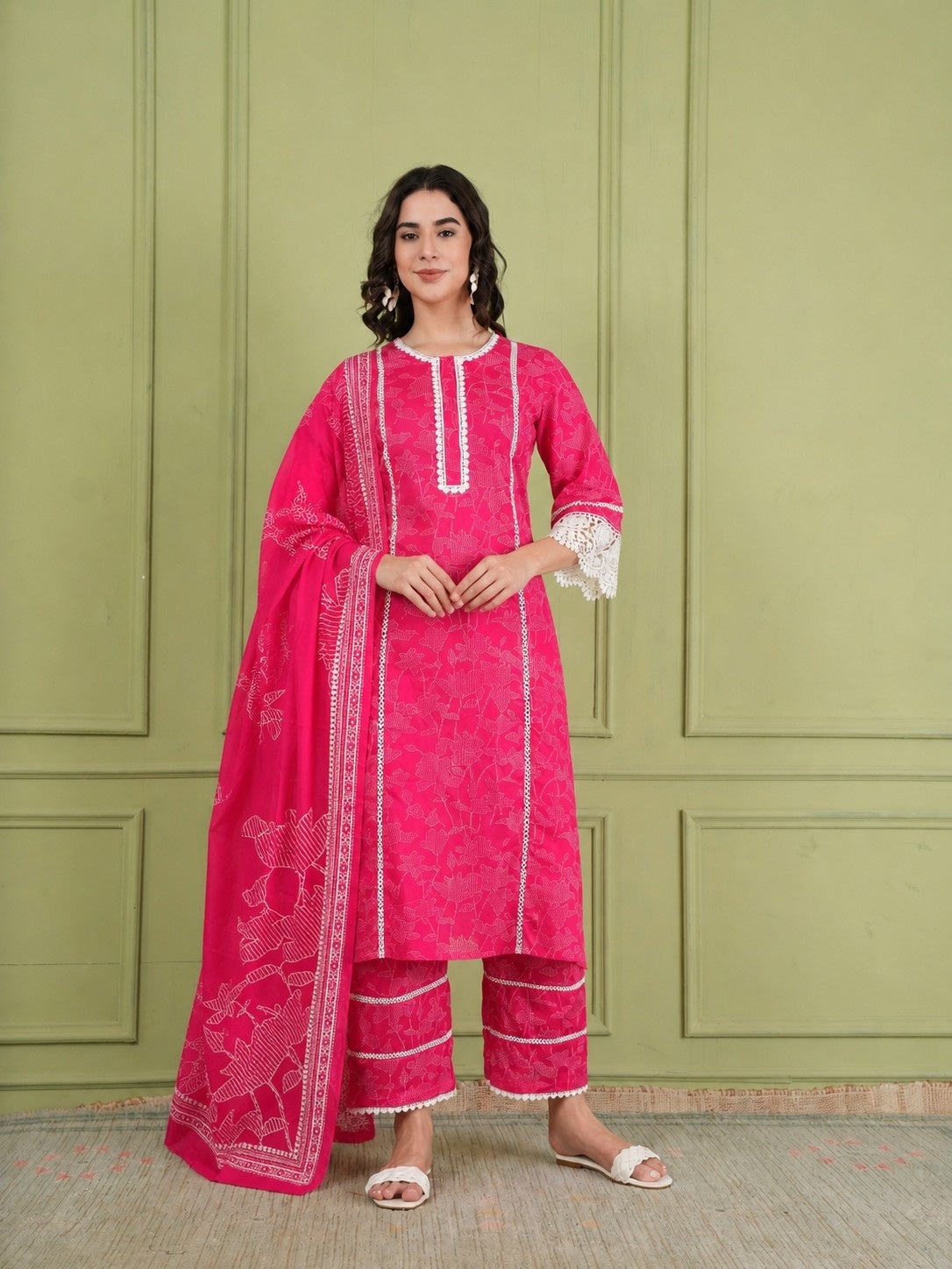 Rani Pink Cotton Suit Set