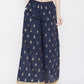 Be Indi Women Navy Blue Printed Wide Leg Palazzos