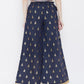 Be Indi Women Navy Blue Printed Wide Leg Palazzos