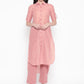 Be Indi Women Pink & Beige Striped Pathani Kurta