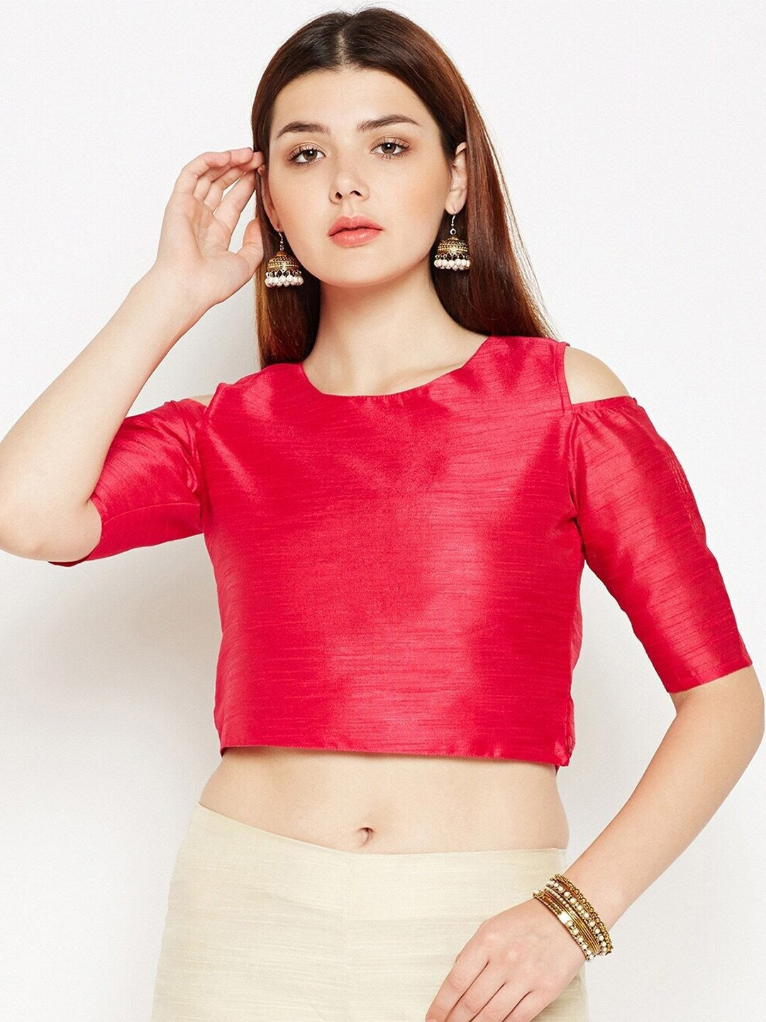 Be Indi Women Red Solid Top