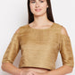 BeIndi Women Beige Self Design Pure Silk Ethnic Top