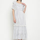 BeIndi Women Striped Pom-Pom Maxi Dress