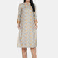 BeIndi Mustard Foil Printed Kurta With Straight Pant And Both Side Pocket