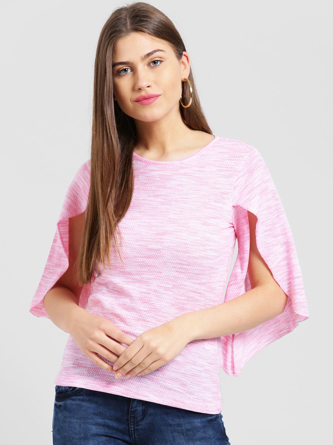 BeIndi Women Pink Flat Knit Top