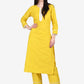 Be Indi Women Yellow Regular Pure Cotton Kurta with Trousers