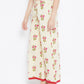 Be Indi Women Cream-Coloured Straight Printed Palazzos