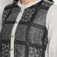BeIndi Women Grey & Black Yoke Design Cotton Jacquard Straight Kurta