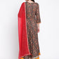 Be Indi Olive Green Ethnic Motifs Ethnic Maxi Dress