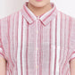 BeIndi Women Red Striped Shirt Style Pure Cotton Top