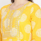 Be Indi Mustard Yellow & White Ethnic Motifs Ethnic Maxi Dress
