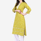 Be Indi Women Green Ethnic Motifs Embroidered Kurta