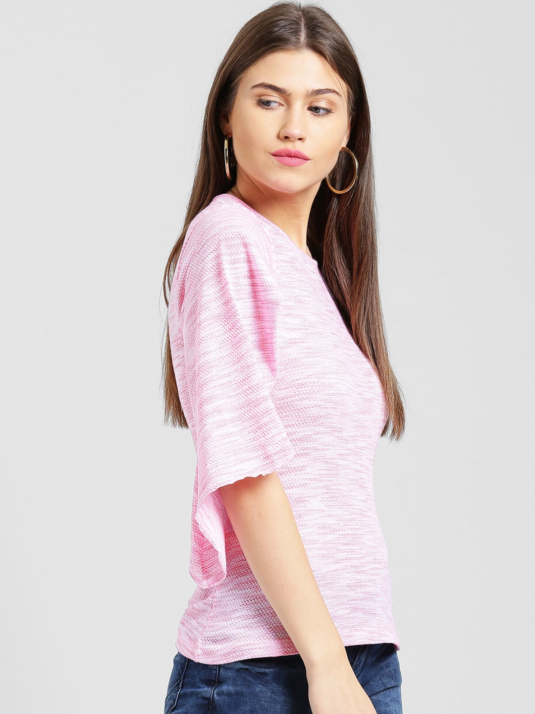 BeIndi Women Pink Flat Knit Top