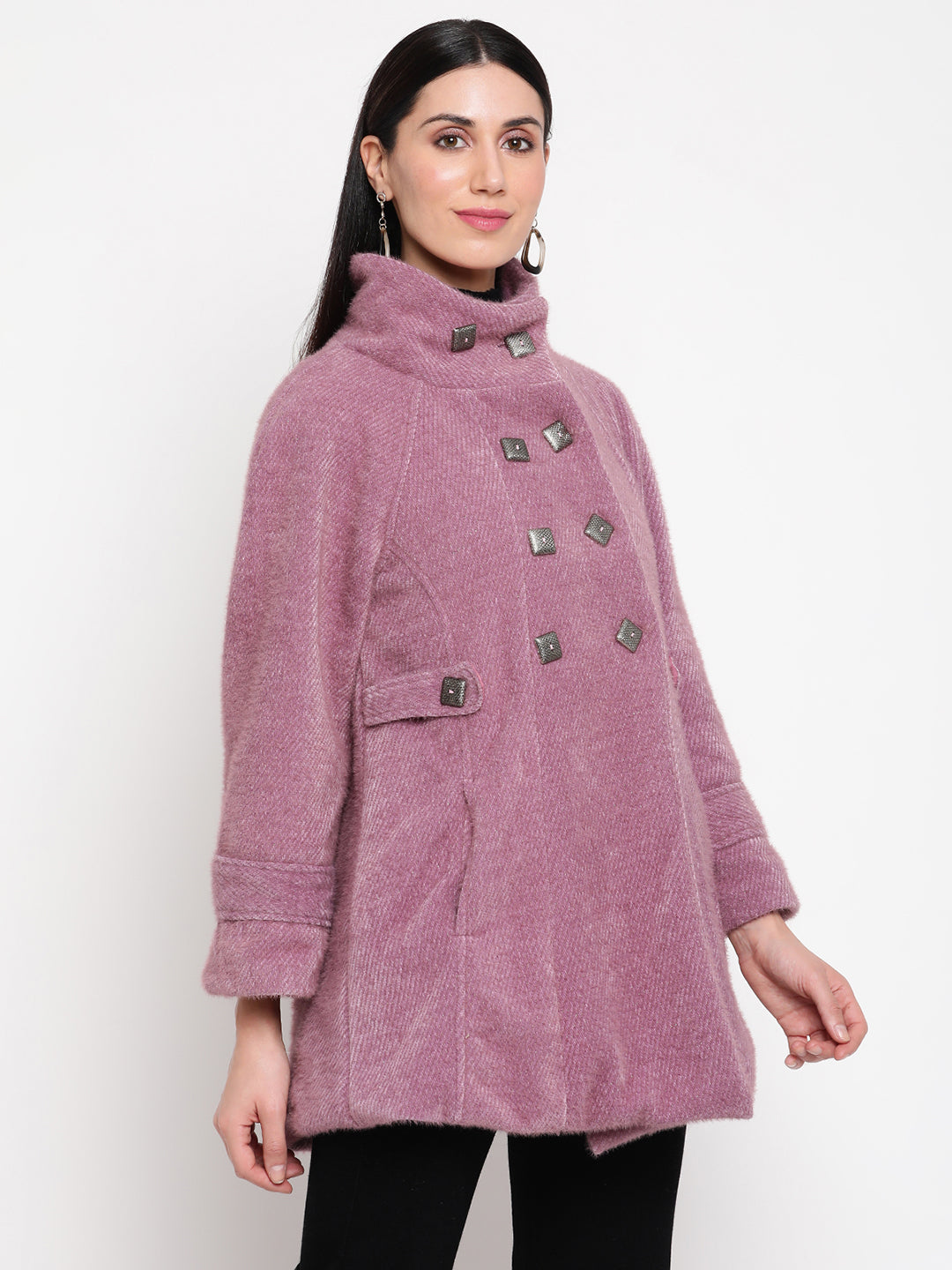 Be Indi Women Purple Winter Overcoat