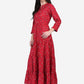 Be Indi Women Red Printed Maxi Dress
