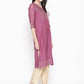 Be Indi Women Purple Woven Design Kurta with Palazzo
