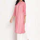BeIndi Women Coral Striped Kurta