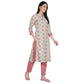 Be Indi Women Red Floral Printed Kurta with Trousers