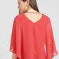 BeIndi Women Coral Red Solid Cape Top