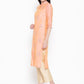 Be Indi Women Peach-Coloured & White Floral Embroidered Straight Kurta