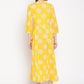 Be Indi Mustard Yellow & White Ethnic Motifs Ethnic Maxi Dress