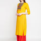 BeIndi Women Yellow Embroidered Straight Kurta