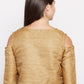 BeIndi Women Beige Self Design Pure Silk Ethnic Top