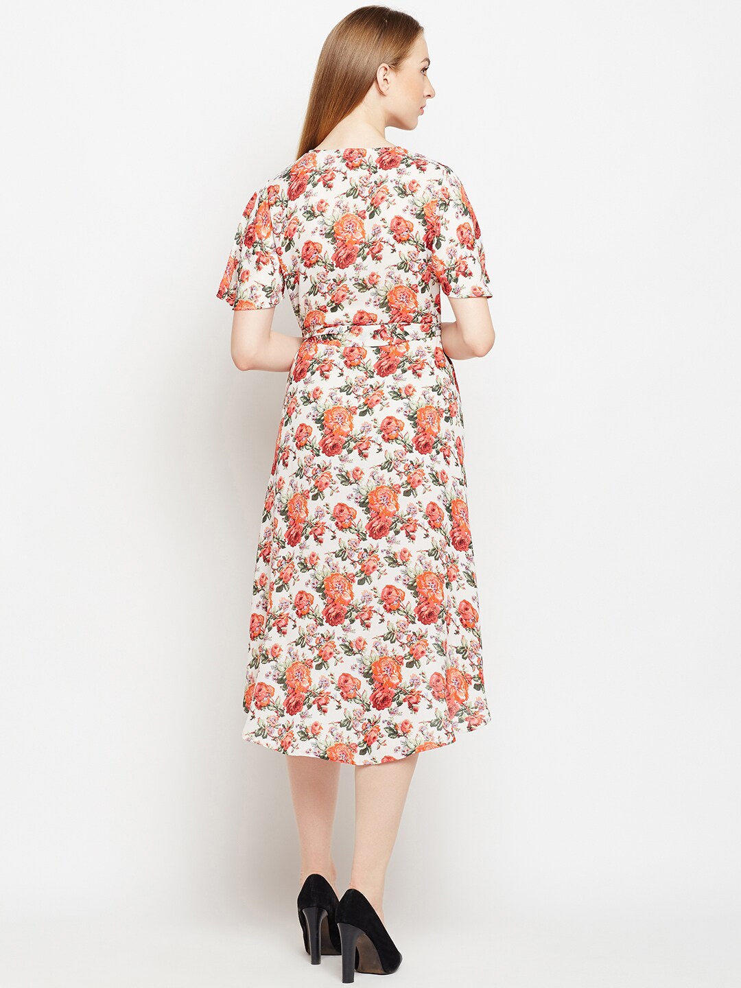 BeIndi  Women Off White Coloured Printed Dress