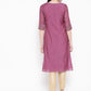 Be Indi Women Purple Woven Design Kurta with Palazzo