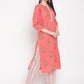 Be Indi Women Red Ethnic Motifs Printed Pure Cotton Kurta with Palazzos