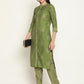 Be Indi Women Green Foil Printed Kurta With Pant