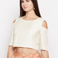 BeIndi Women Off-White Solid  Ethnic Top