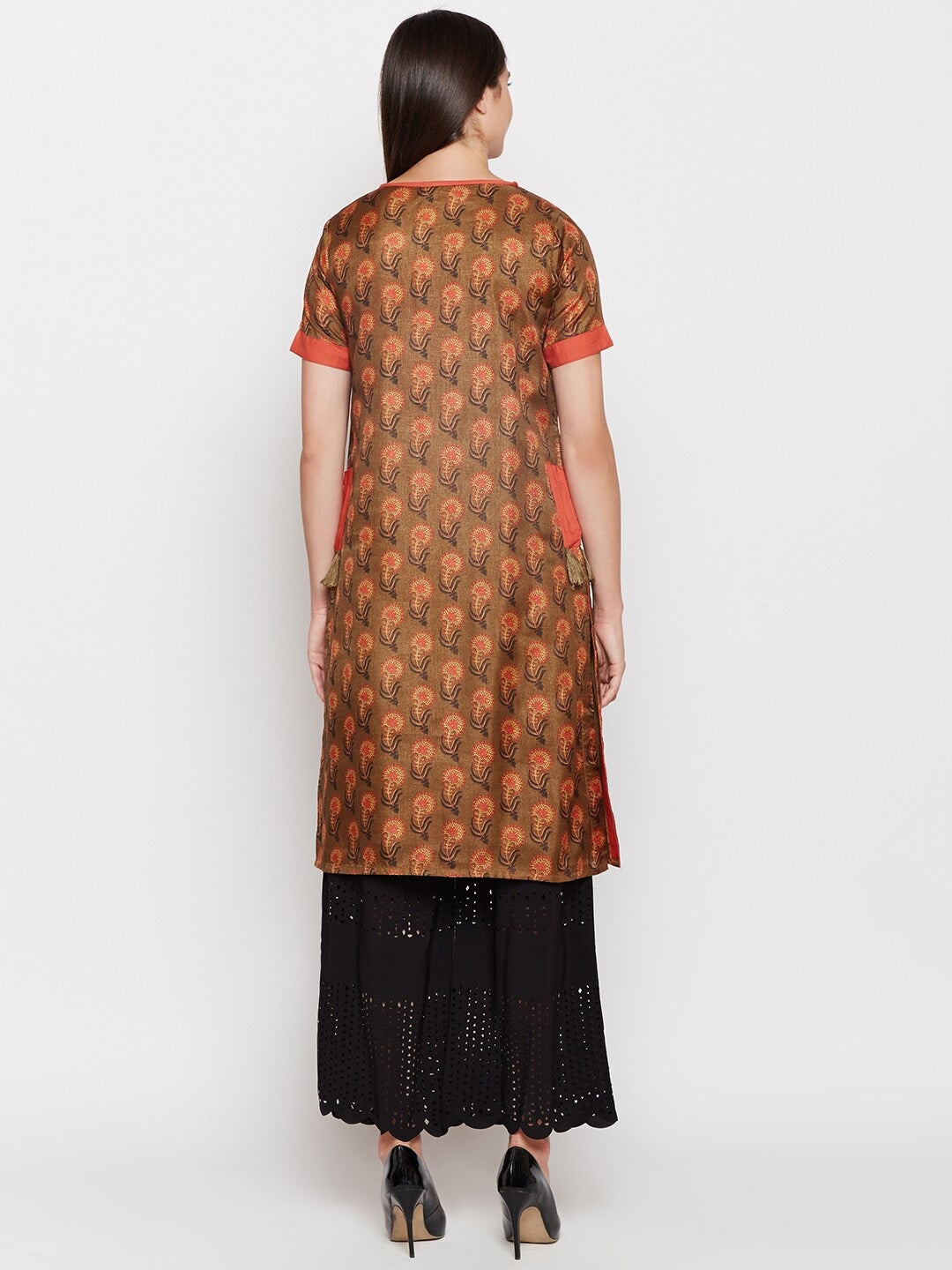 BeIndi Women Brown Printed Kurta