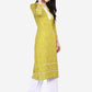 Be Indi Women Green Ethnic Motifs Embroidered Kurta