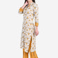 Be Indi Women Beige & Mustard Printed Kurta with Palazzos