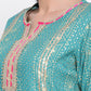 Be Indi Women Turquoise Blue Ethnic Motifs Gotta Patti Kurta