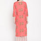 Be Indi Women Red Ethnic Motifs Printed Pure Cotton Kurta with Palazzos
