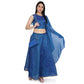 Be Indi Women Blue Self Design Kurti with Skirt