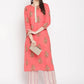 Be Indi Women Red Ethnic Motifs Printed Pure Cotton Kurta with Palazzos
