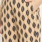 BeIndi Women's Navy Foil Printed Yoke Design Kurta With Thread & Zari Embroidered Yoke And Pant