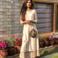 Be Indi Women Beige Striped A-Line Dress