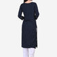 Be Indi Women Navy Blue Ethnic Motifs Printed Kurta