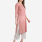 Be Indi Women Pink Printed Kurta with Palazzos