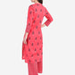 Be Indi Women Fuchsia Pink Printed Regular Pure Cotton Kurta with Trousers
