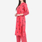 Be Indi Women Fuchsia Pink Printed Regular Pure Cotton Kurta with Trousers