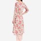Be Indi Women Beige & Pink Printed Kurta with Palazzos